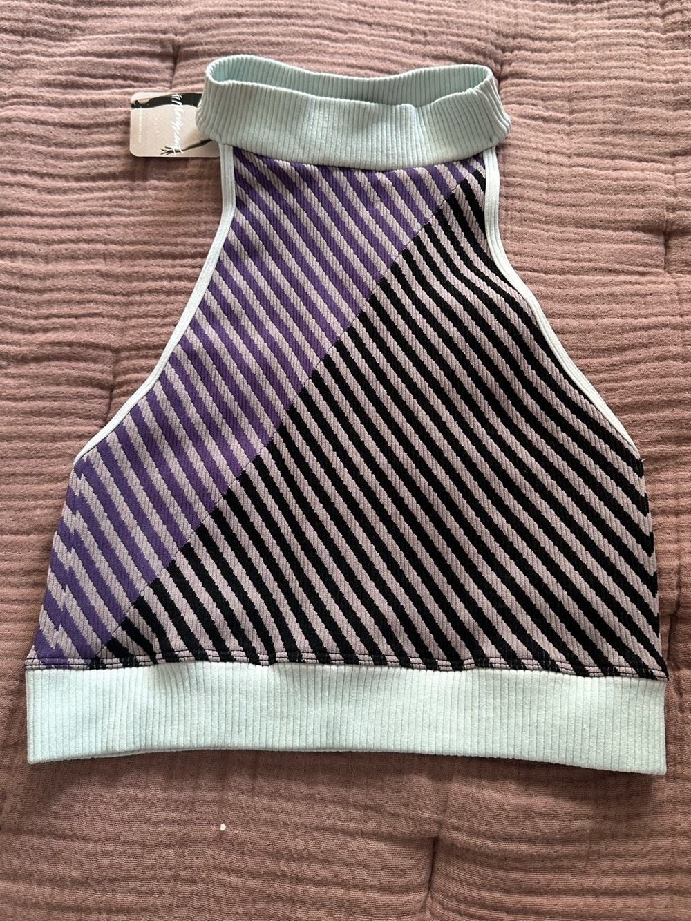 NWT Free People Movement Ribbed High Neck Sports Bra Aerial Combo M/L - Picture 3 of 7